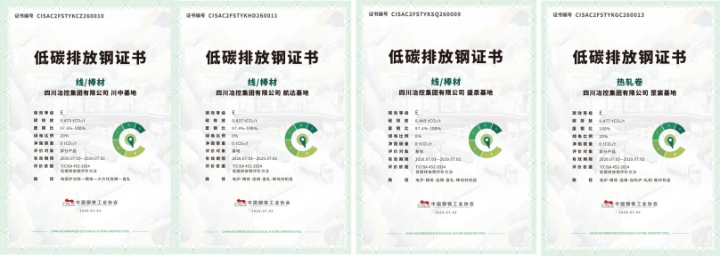 中环联合验证的首批低碳排放钢证书顺利发布